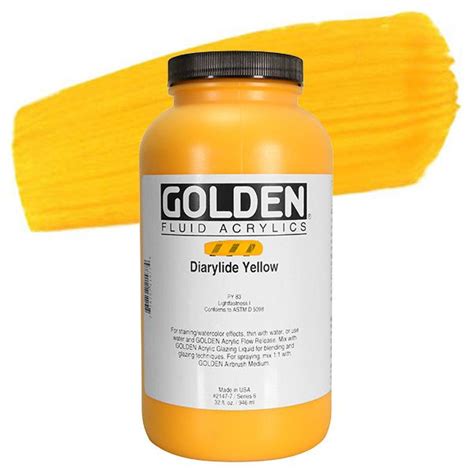 Golden Fluid Acrylics Diarylide Yellow 32 Oz Jerrys Artarama