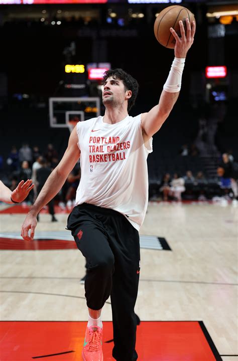 Portland Trail Blazers Forward Deni Avdija Shoots The Ball During