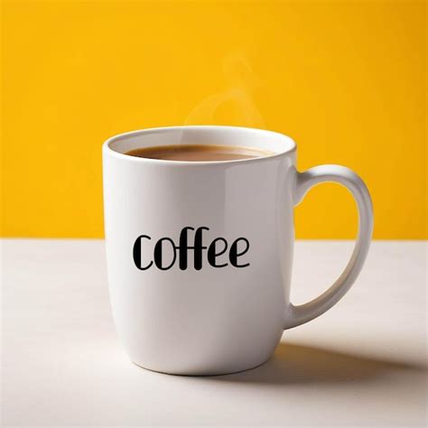 Premium PSD A White Coffee Mug With The Word Coffee On It