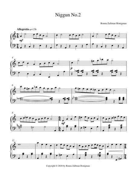 Niggun No.2 By Ronna Zallman Honigman - Digital Sheet Music For Score - Download & Print A0 ...