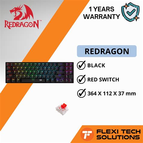 Redragon K599 Krs Deimos Rgb Backlit 70 Layout Compact Red Switch