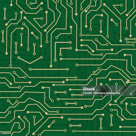 Papan Sirkuit Elektronik Teknologi Latar Belakang Sirkuit Papan Tekstur Ilustrasi Vektor