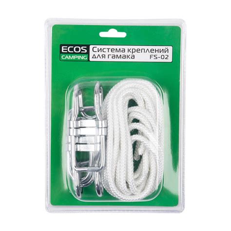 Крепление для гамака Ecos FS-02 (2 веревки, 2 крючка, 2 стопора ...
