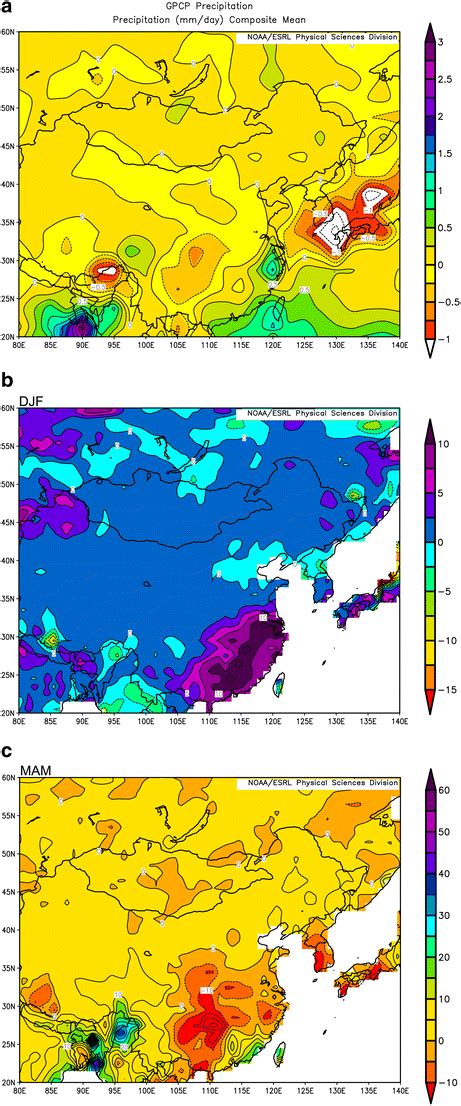 Spatial Distributions Of Precipitation Differences Between