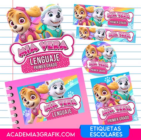 Kit Imprimible Etiquetas Escolares Paw Patrol Digital Avisos En Sexiz Pix