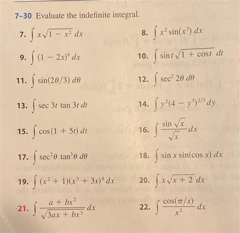 Solved 7 30 Evaluate The Indefinite Integral 7 Xv1 Xdx