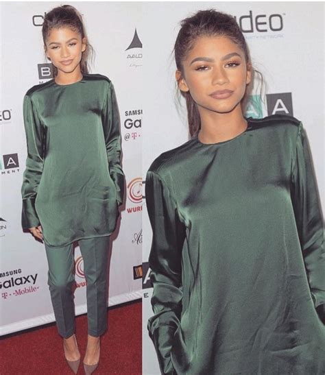 Zendaya In Green Zendaya Celebrity Style Fashion