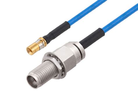 Mini Smp Male To 292mm Female Bulkhead Vita 67 Cable 12 Inch Length Using Pe P086hf Coax With