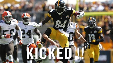 Antonio Brown Kicks Browns Punter Spencer Lanning Youtube