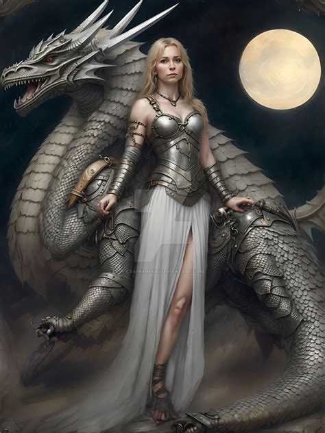 Princess and Dragon by Moonlight by crainium3de on DeviantArt