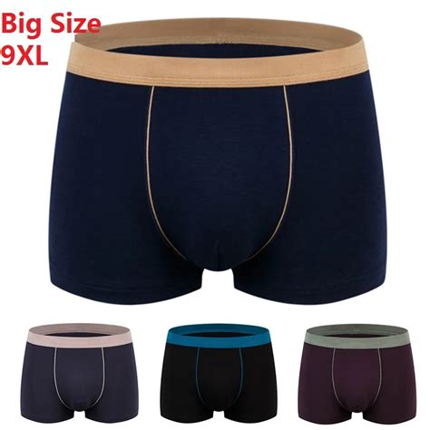 Cueca boxer masculina de algodão roupa íntima para homens cintura