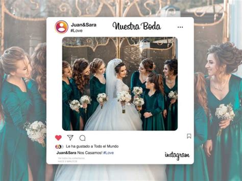 Photocall Instagram Boda Personalizado Con Tu Foto Nombre Y Fecha