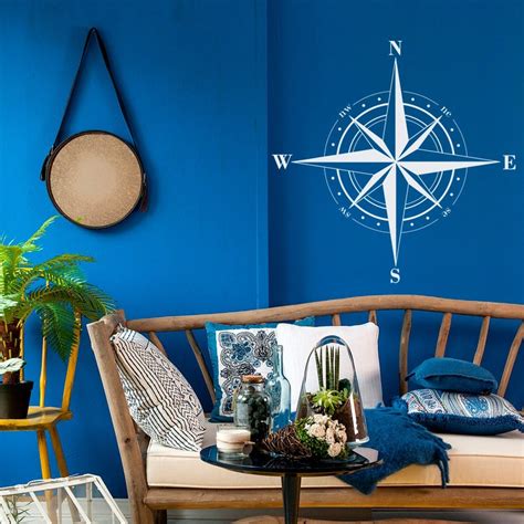 Compass Rose Decal Nautical Home Decor Nautical Compass Wall Etsy