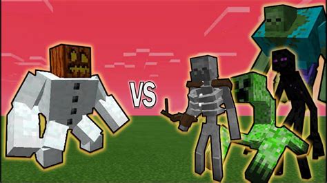 Mutant Snow Golem Vs Mutant Mobs Battle In Minecraft Youtube