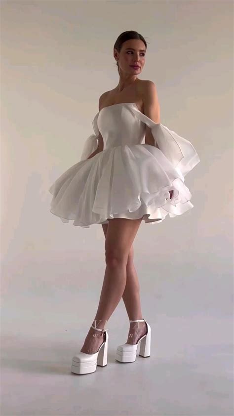 Peggi Dress Short Wedding Dress Mini Wedding Dress Puff Dress Organza