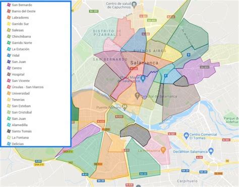 Todos Los Barrios De Salamanca Mapa Interactivo