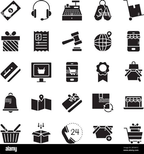 Headphones And Shopping Online Icon Set Over White Background