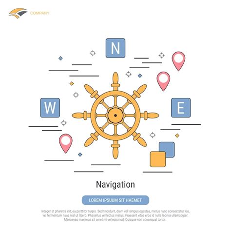 Premium Vector Navigation Flat Contour Style Vector Concept Illustration