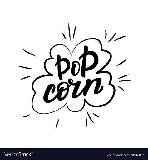 Popcorn And Lettering Design Royalty Free Vector Image