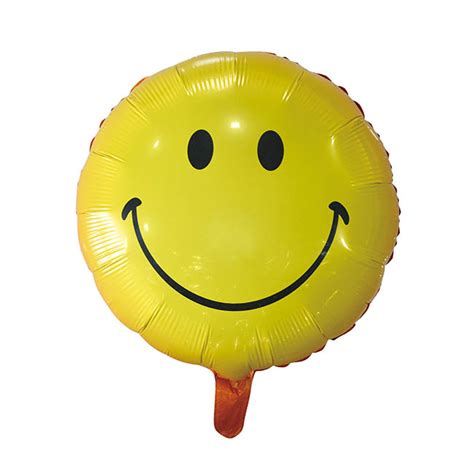 Foil Balloon 18 45cmd Round Smiley Face Yellow