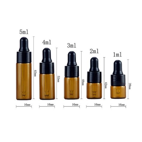 Pcs Ml Amber Glass Dropper Bottle Perfume Essential Oil