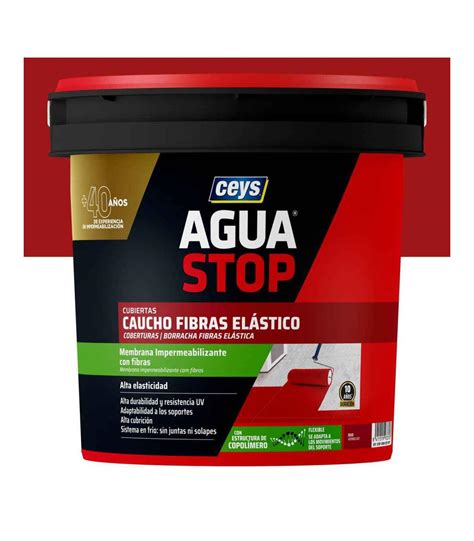 Aguastop Caucho Fibras Pintura Impermeabilizante Terrazas Exteriores Ceys