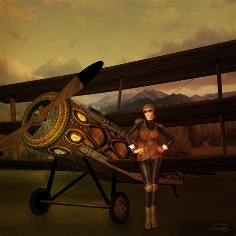 The Last Steampunk Flight Painting By Emma Alvarez Pixels