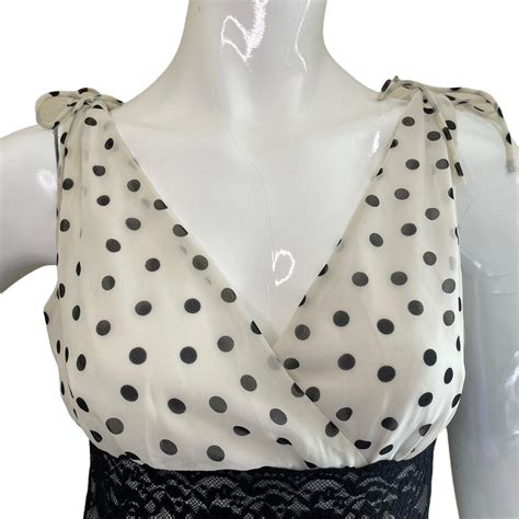 Vintage Womens Connected Apparel White Polka Dot Depop