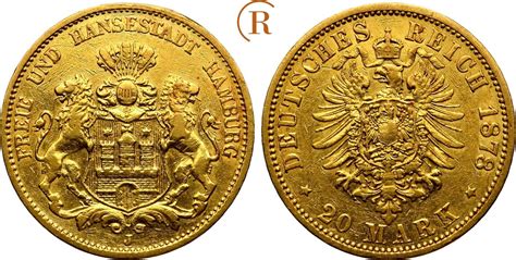 Kaiserreich Hamburg Mark Gold J Vf Ma Shops