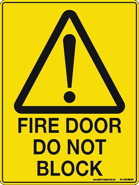 Caution Sign - Fire Door Do Not Block