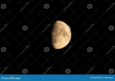 Waxing Gibbous Moon In Night Sky Stock Image Image Of Waxing Gibbous