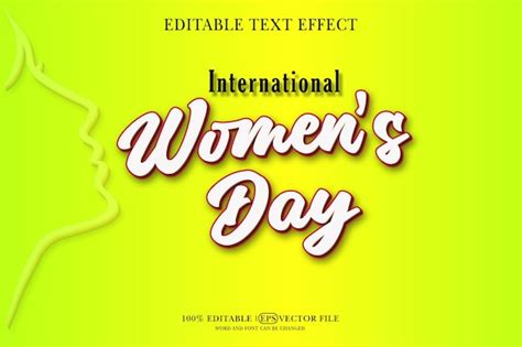 Premium Vector Happy Womens Day Card Vector 3d Editable Text Effect