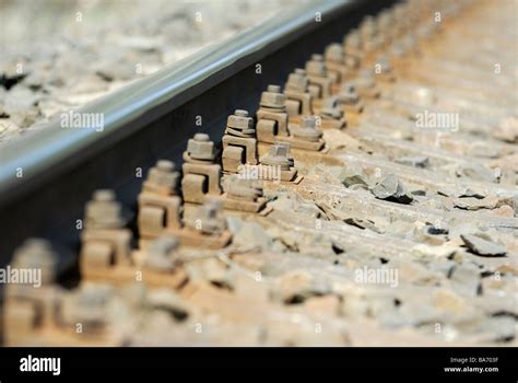 Railway Tracks Close Up Detail Still Life Stock Photo Alamy