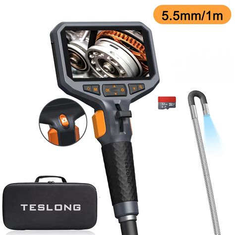 TESLONG TD450S 5 5MM Articulating Borescope 1080P 5 Inch IPS Two Way