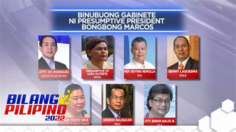 Mga Miyembro Ng Gabinete Ni Marcos Jr Nasa Pito Na Youtube