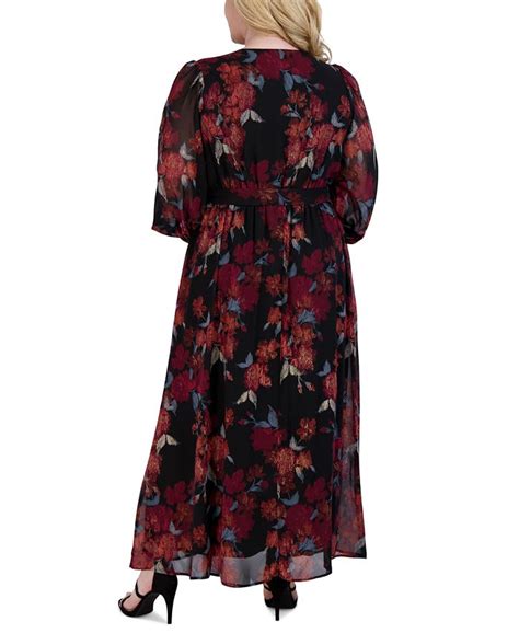 Robbie Bee Plus Size Floral Chiffon Maxi Dress Macys