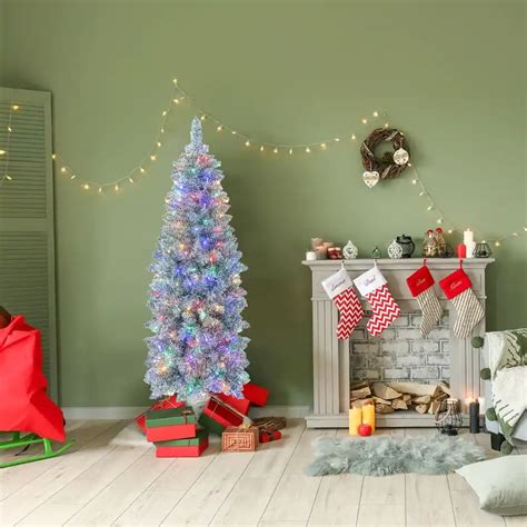 Costway Albero Di Natale Artificiale Con Luci Led Colorate Base In