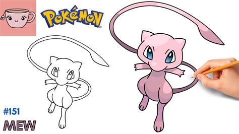 How To Draw Mew Pokemon 151 Cute Easy Step By Step Drawing