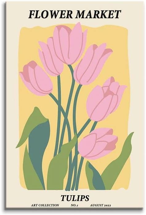 AVOI Flower Market Poster Minimalist Flower Market Wall Art Prints