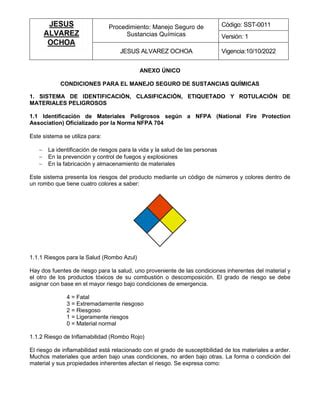 Procedimiento Manejo Seguro De Sustancias Qu Micas Doc