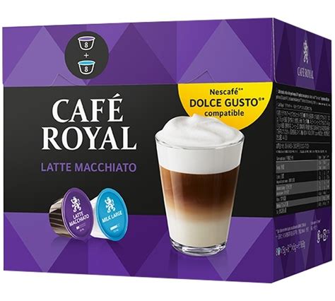 Café Royal Latte Macchiato Capsules For Dolce Gusto Makes 8 Drinks