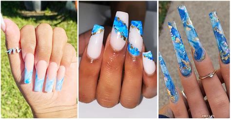 Updated 39 Uplifting Blue Marble Nails