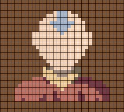 A Pixel Art Template Of Aang The Cartoon Character From Avatar S The