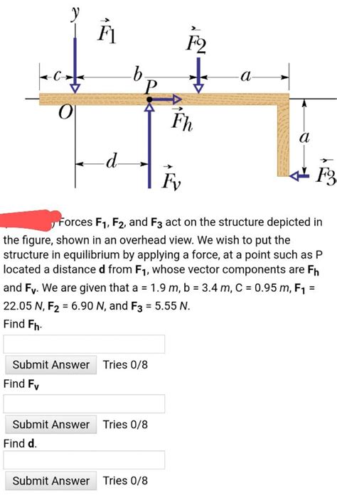 Solved F1 F2 Act B P 이 Fh D Fy F3 Forces F1 F2 And F3