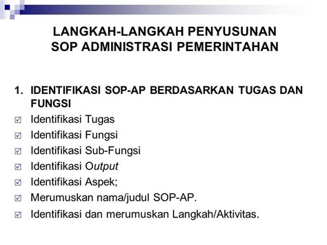 Langkah Teknik Penyusunan Sop Administrasi Pemerintahan Kementerian