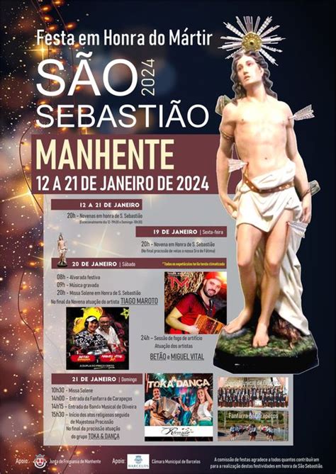 Festa Em Honra Do M Rtir S O Sebasti O Manhente Programa O