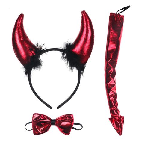 Metallic Red Devil Horn And Tail Set Trivium