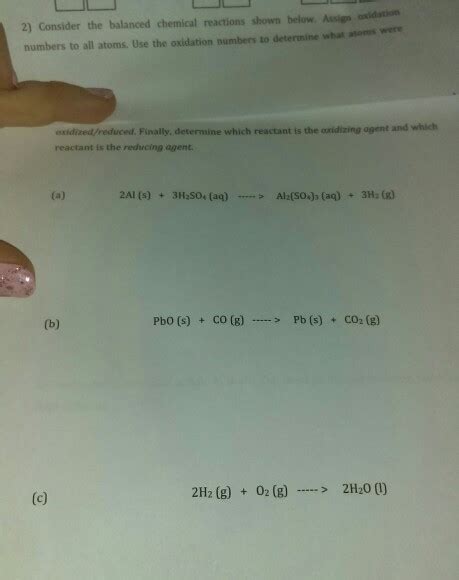 Solved Consider The Balanced Chemical Reactions Shown Chegg