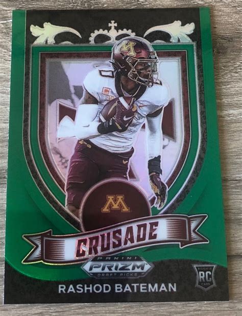 2021 Prizm Draft Picks Green Crusade 166 Rashod Bateman Rookie Card EBay