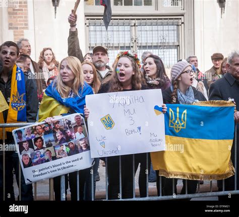 New York Usa 23rd Feb 2014 Ukrainian Americans And Their Stock